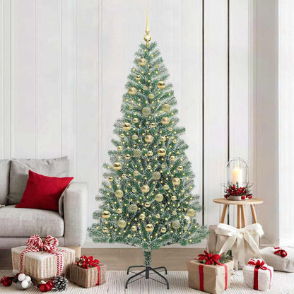 vidaXL Artificial Christmas Tree Snow Flocked with LED Light 210 cm