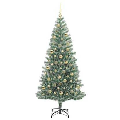vidaXL Artificial Christmas Tree Snow Flocked with LED Light 210 cm