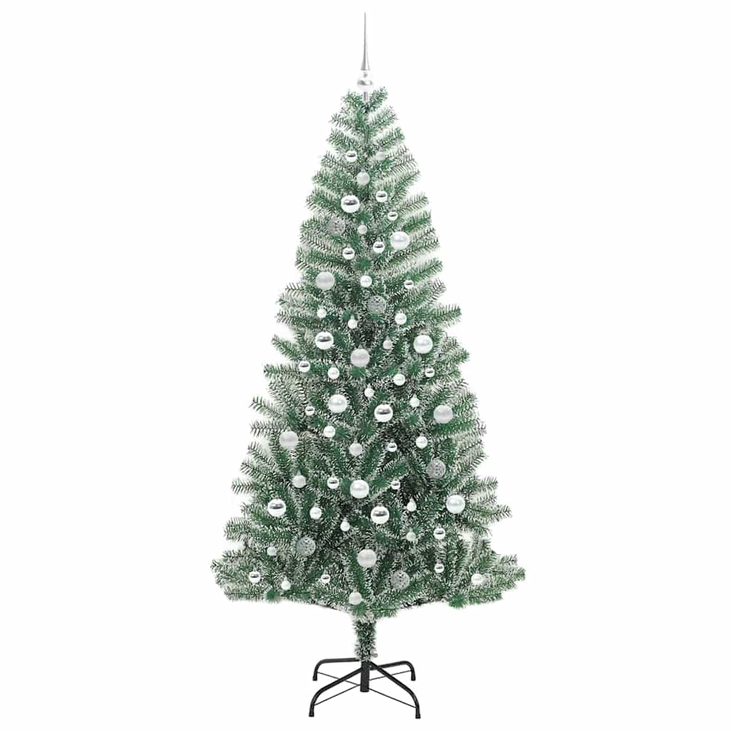 vidaXL Artificial Christmas Tree Snow Flocked with LED Light 210 cm