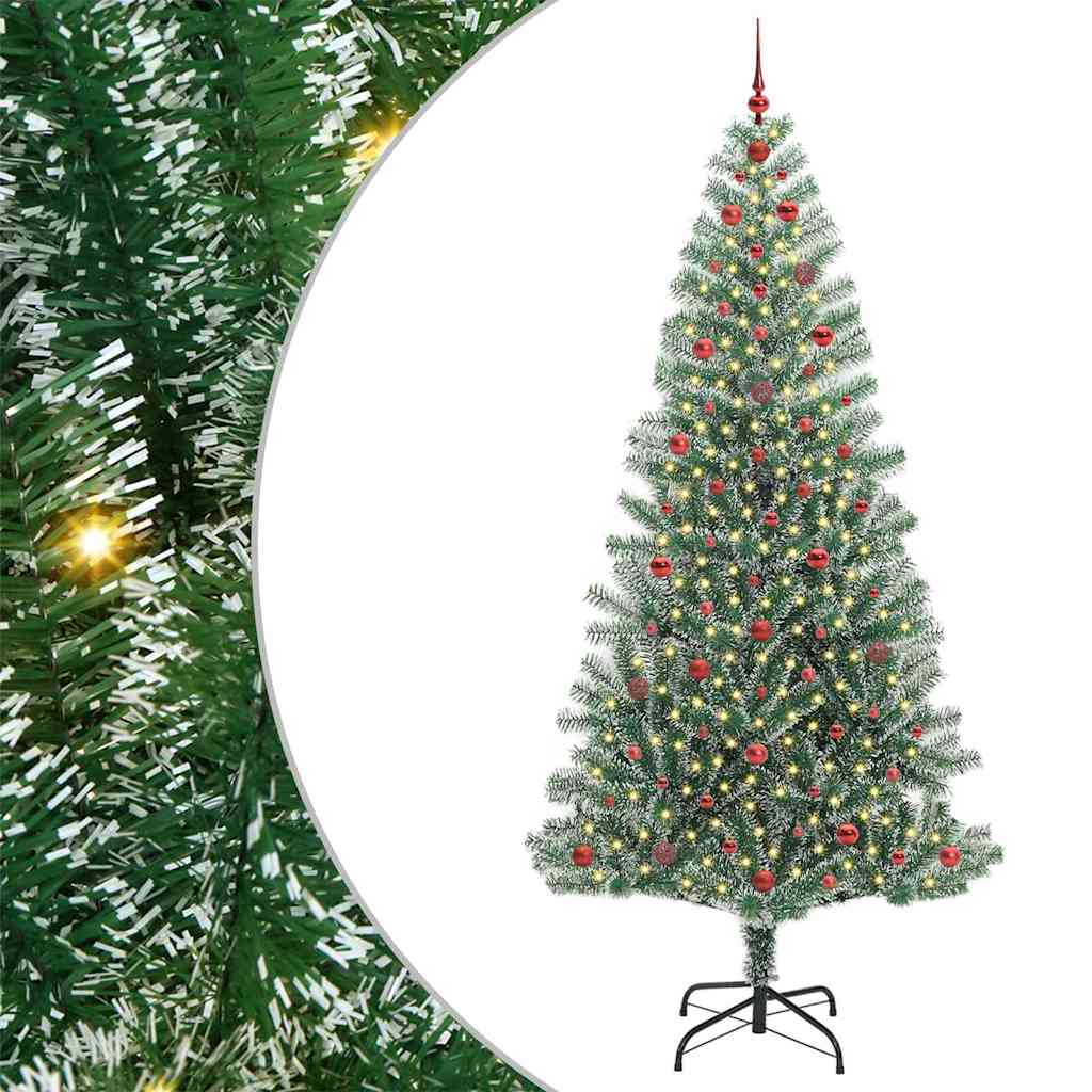 vidaXL Artificial Christmas Tree Snow Flocked with LED Light 240 cm