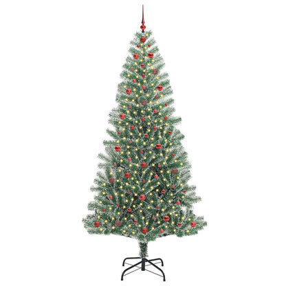 vidaXL Artificial Christmas Tree Snow Flocked with LED Light 240 cm