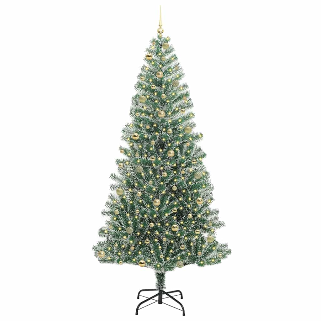 vidaXL Artificial Christmas Tree Snow Flocked with LED Light 240 cm