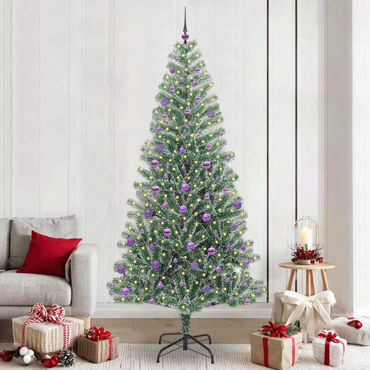 vidaXL Artificial Christmas Tree Snow Flocked with LED Light 240 cm
