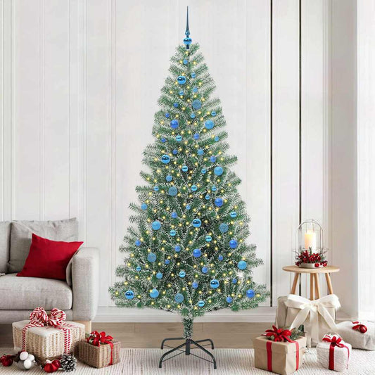 vidaXL Artificial Christmas Tree Snow Flocked with LED Light 240 cm