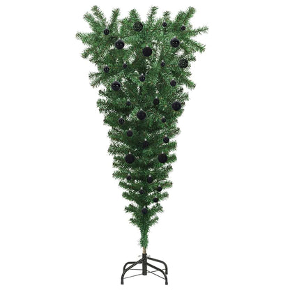vidaXL Upside-down Artificial Pre-lit Christmas Tree with Ball Set PVC