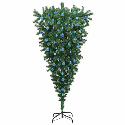 vidaXL Upside-down Artificial Pre-lit Christmas Tree with Ball Set PVC