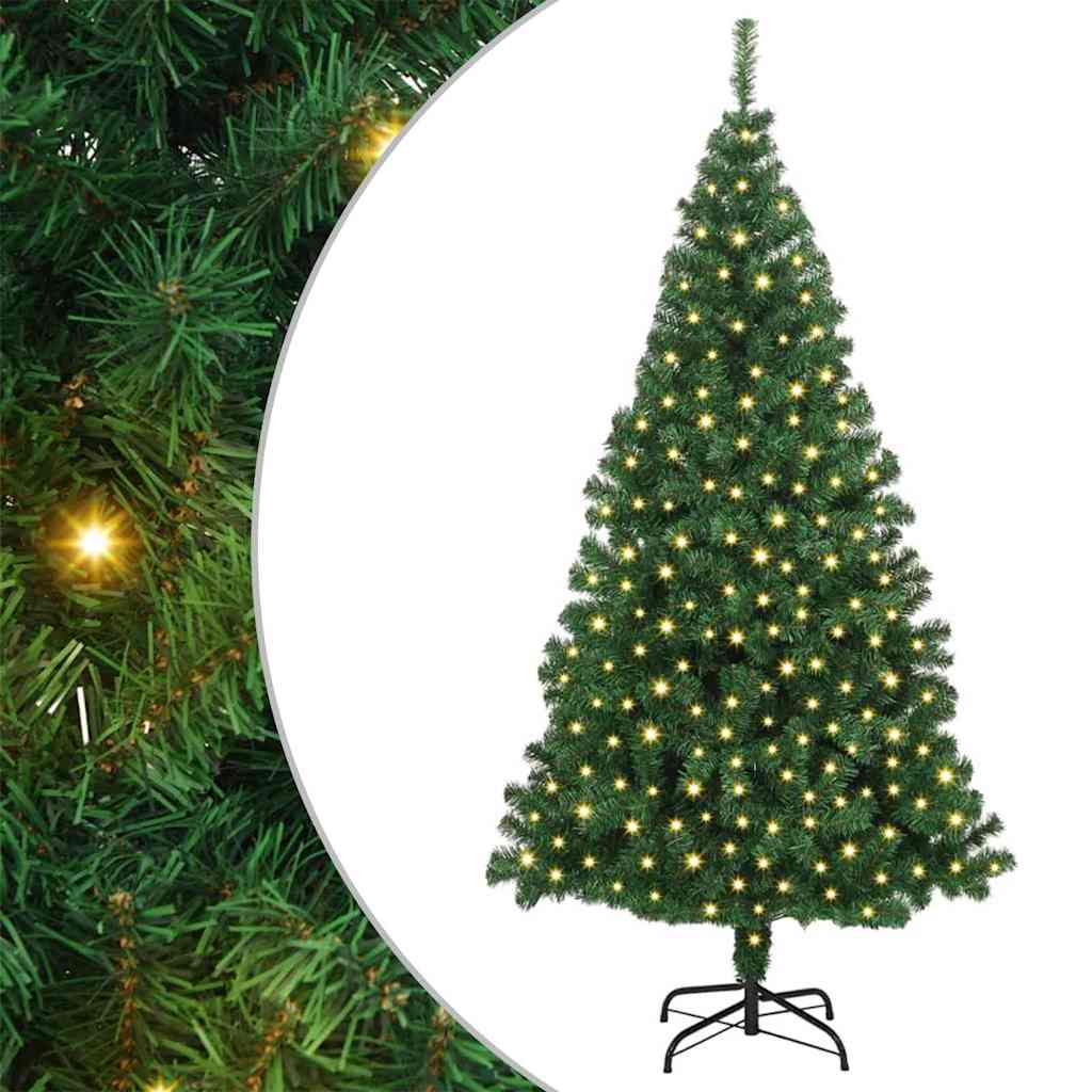 vidaXL Artificial Christmas Tree with 300 LEDs with Stand Green 180 cm