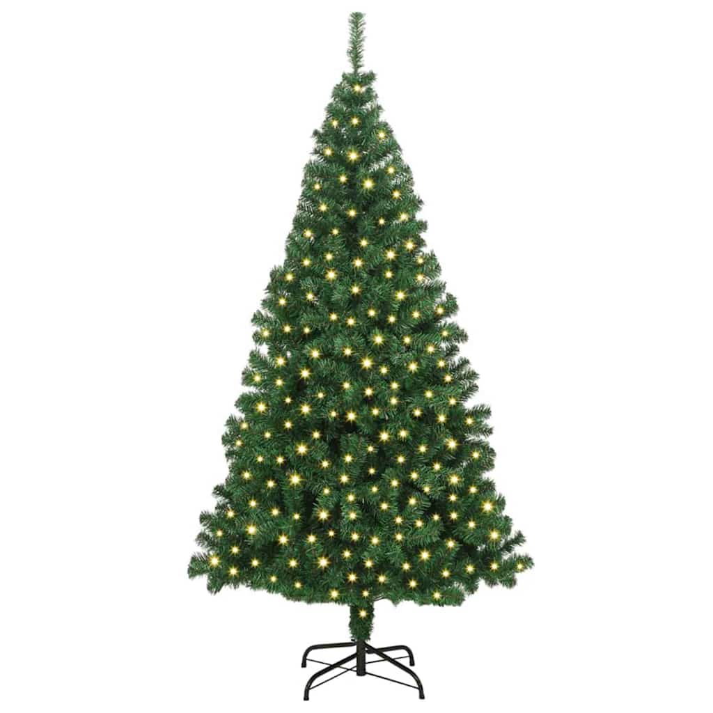 vidaXL Artificial Christmas Tree with 300 LEDs with Stand Green 180 cm