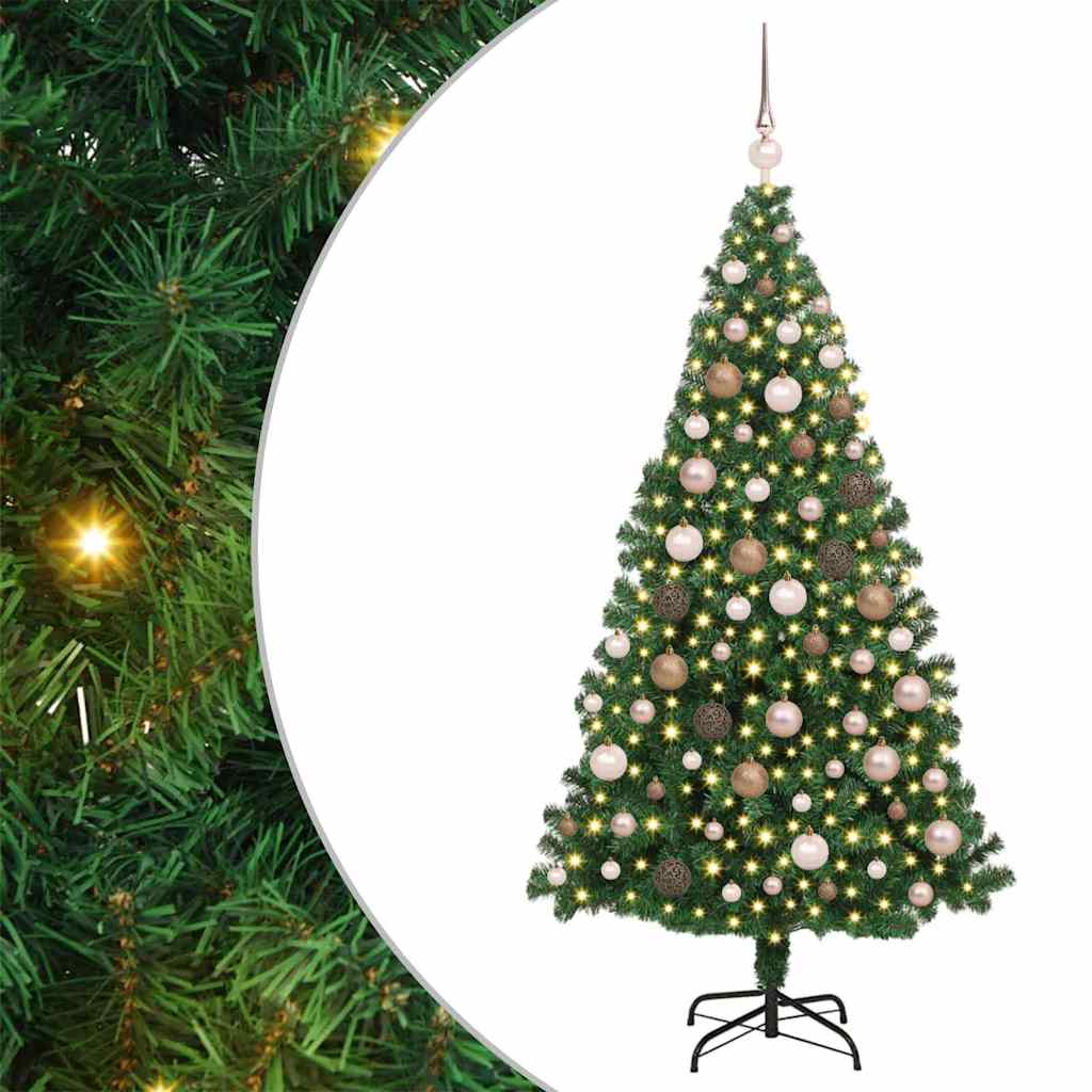 vidaXL Artificial Christmas Tree with 300 LEDs with Stand Green 180 cm