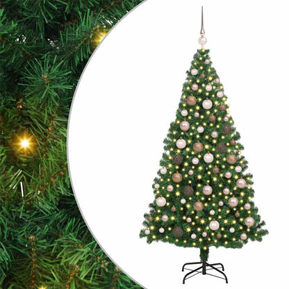 vidaXL Artificial Christmas Tree with 300 LEDs with Stand Green 180 cm