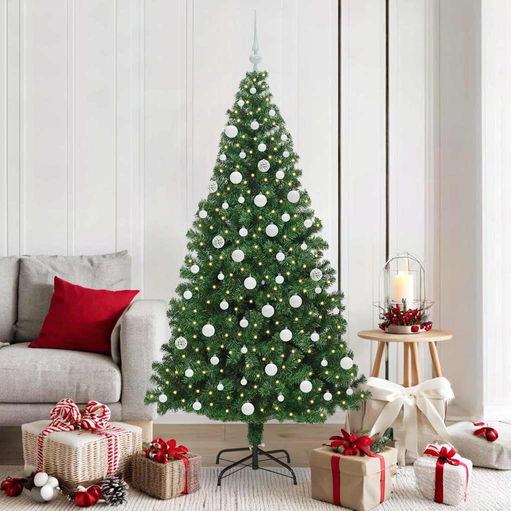 vidaXL Artificial Christmas Tree with 300 LEDs with Stand Green 180 cm