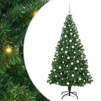 vidaXL Artificial Christmas Tree with 300 LEDs with Stand Green 180 cm