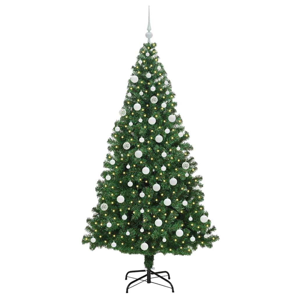 vidaXL Artificial Christmas Tree with 300 LEDs with Stand Green 180 cm