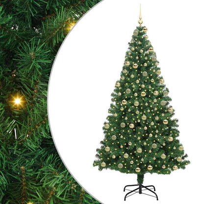 vidaXL Artificial Christmas Tree with 300 LEDs with Stand Green 180 cm