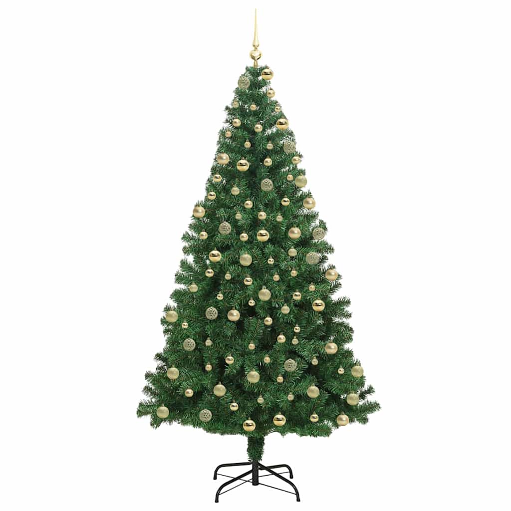 vidaXL Artificial Christmas Tree with 300 LEDs with Stand Green 180 cm