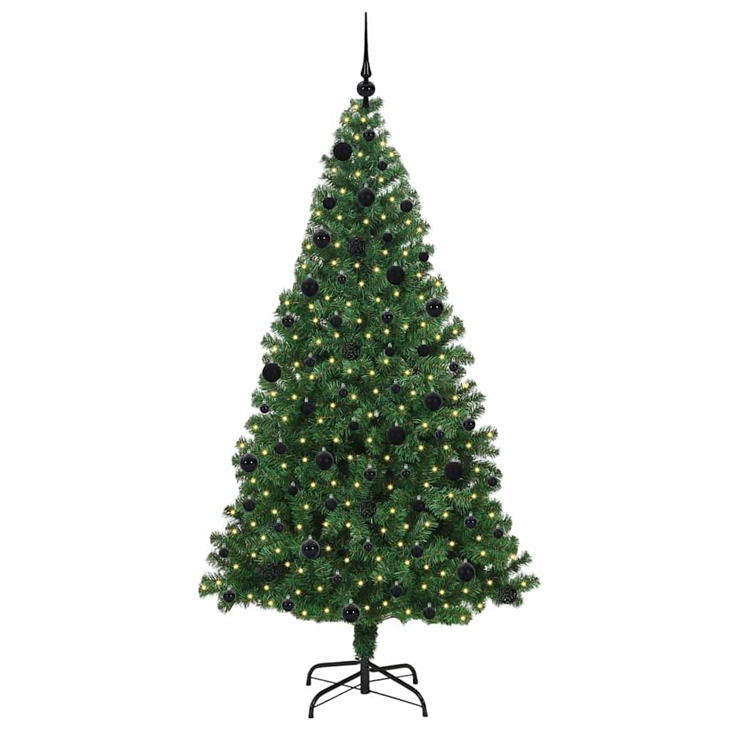 vidaXL Artificial Christmas Tree with 300 LEDs with Stand Green 210 cm