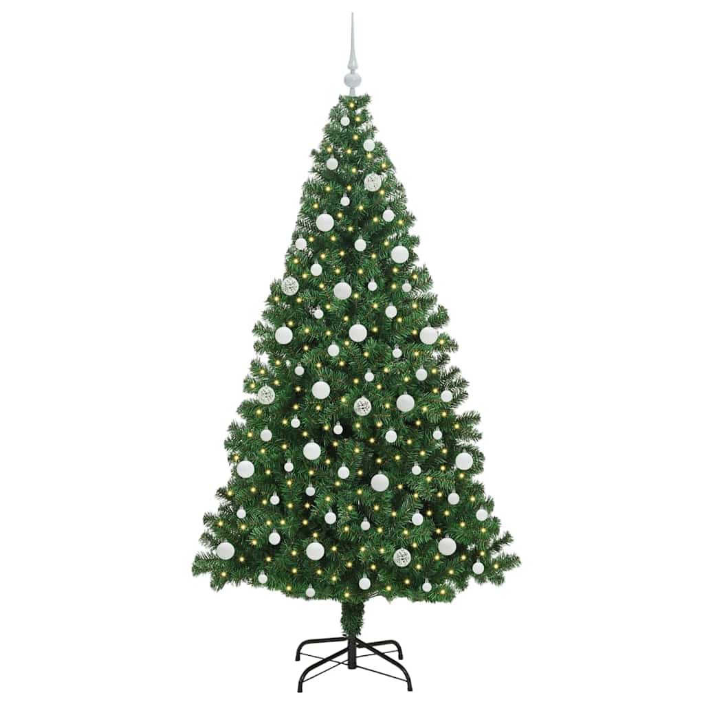 vidaXL Artificial Christmas Tree with 300 LEDs with Stand Green 210 cm