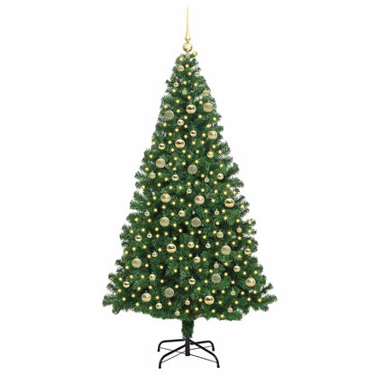 vidaXL Artificial Christmas Tree with 300 LEDs with Stand Green 210 cm