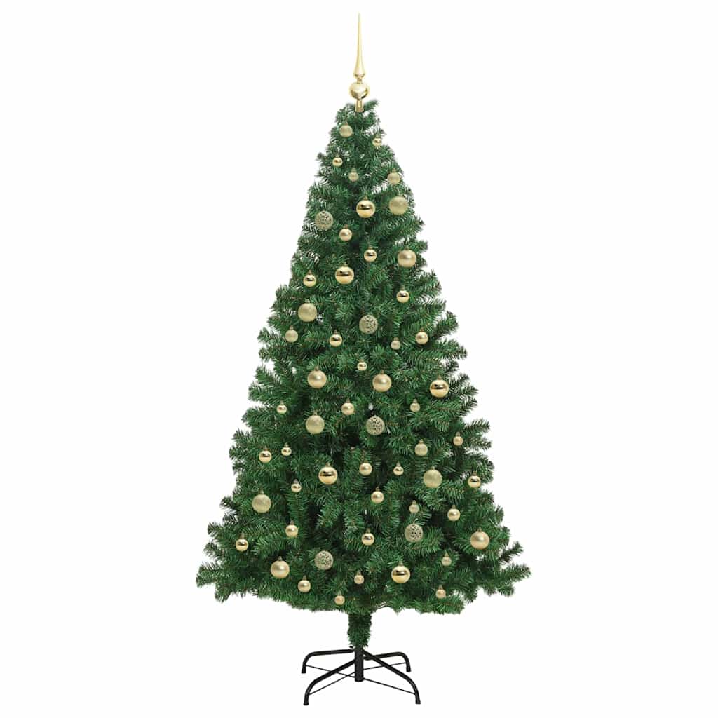 vidaXL Artificial Christmas Tree with 300 LEDs with Stand Green 210 cm