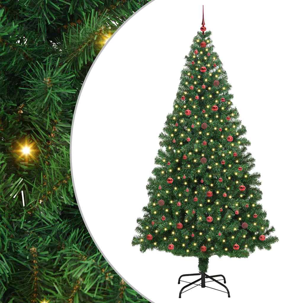 vidaXL Artificial Christmas Tree with 300 LEDs with Stand Green 240 cm
