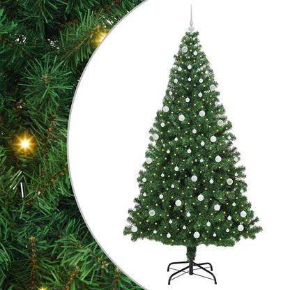 vidaXL Artificial Christmas Tree with 300 LEDs with Stand Green 240 cm