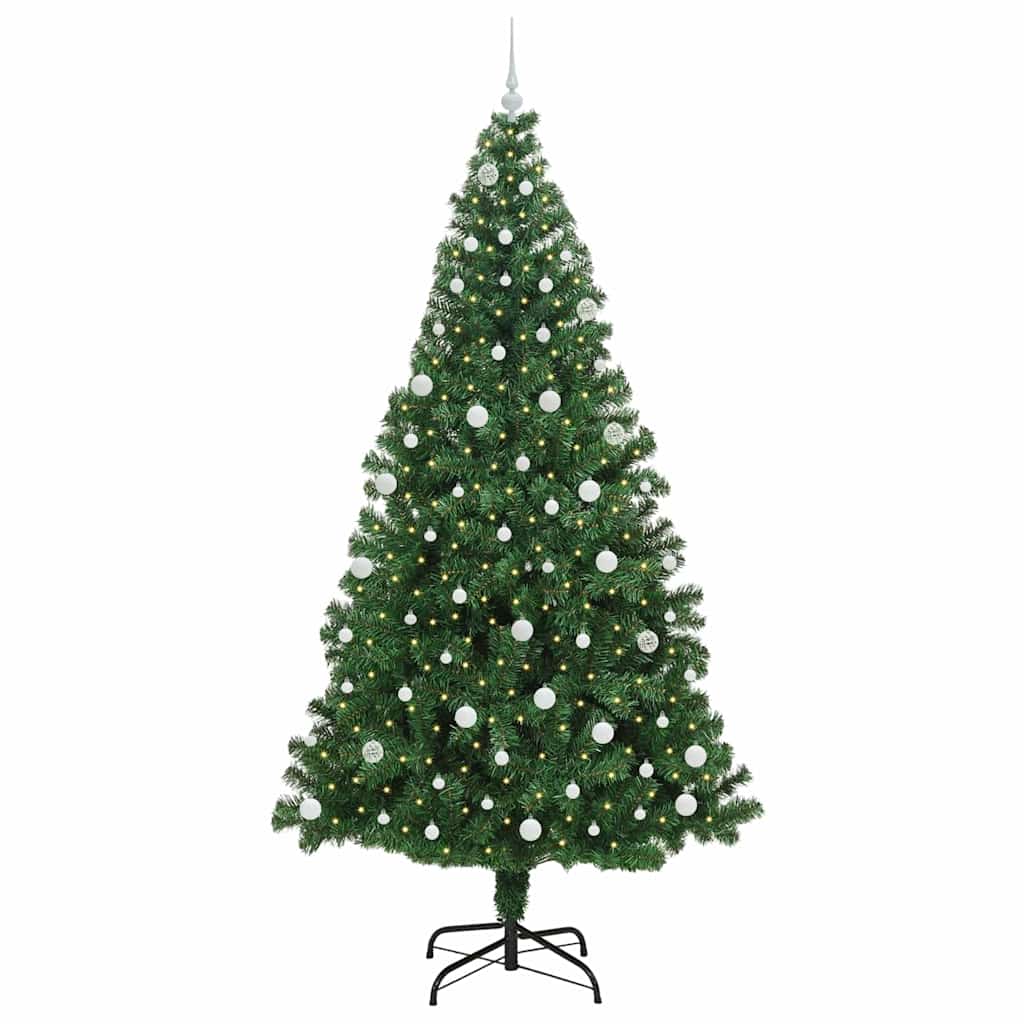 vidaXL Artificial Christmas Tree with 300 LEDs with Stand Green 240 cm