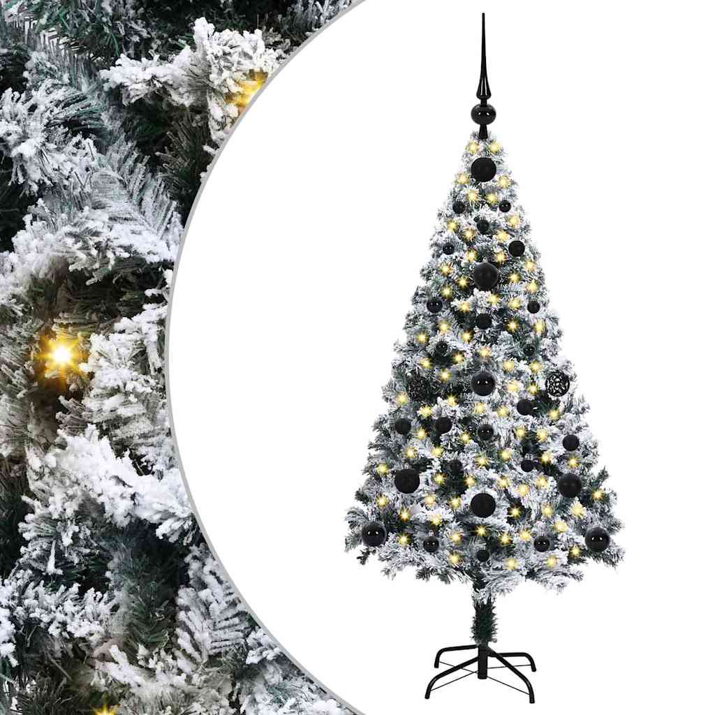 vidaXL Artificial Christmas Tree with 150 LEDs with Stand White 120 cm