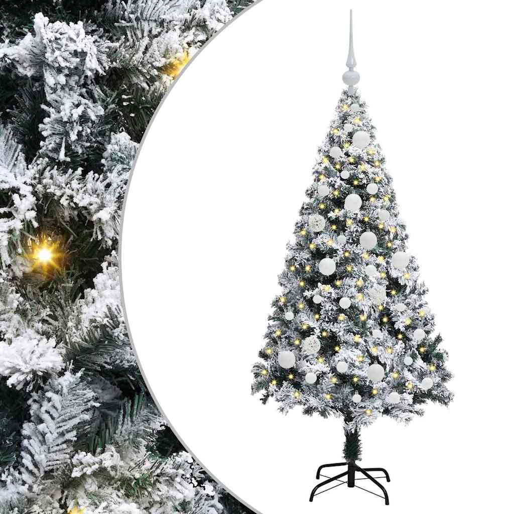 vidaXL Artificial Christmas Tree with 150 LEDs with Stand White 120 cm
