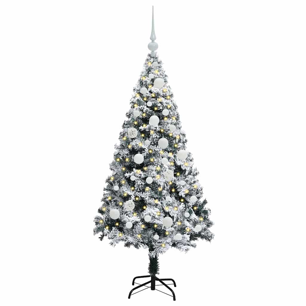 vidaXL Artificial Christmas Tree with 150 LEDs with Stand White 120 cm