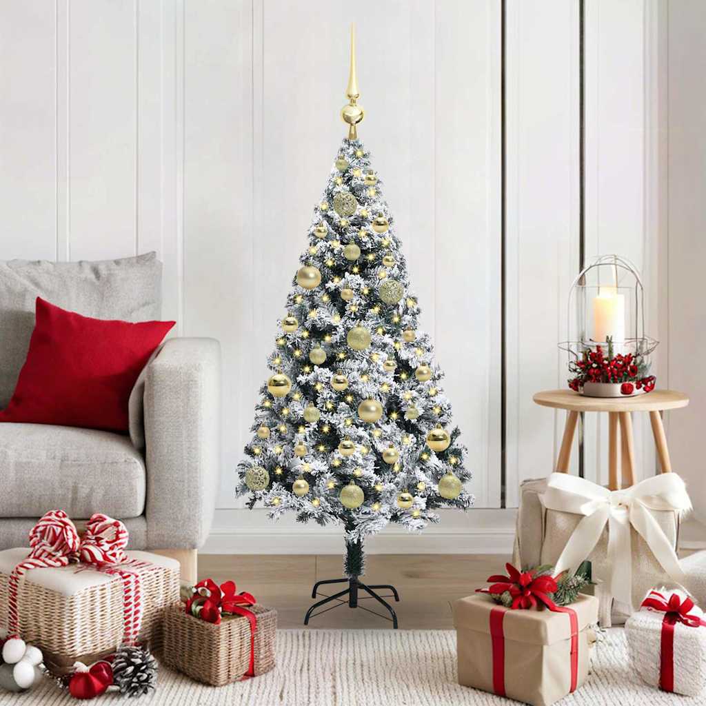 vidaXL Artificial Christmas Tree with 150 LEDs with Stand White 120 cm