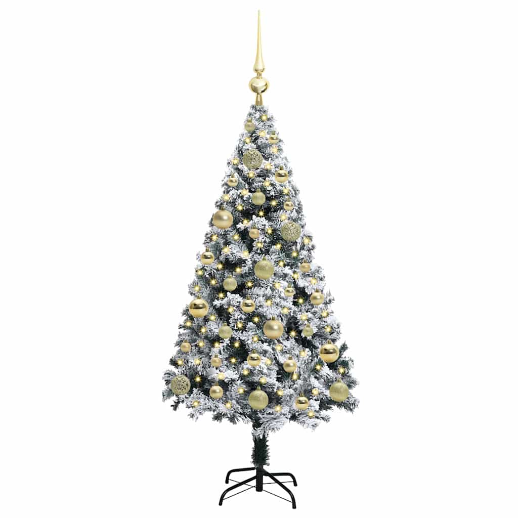 vidaXL Artificial Christmas Tree with 150 LEDs with Stand White 120 cm