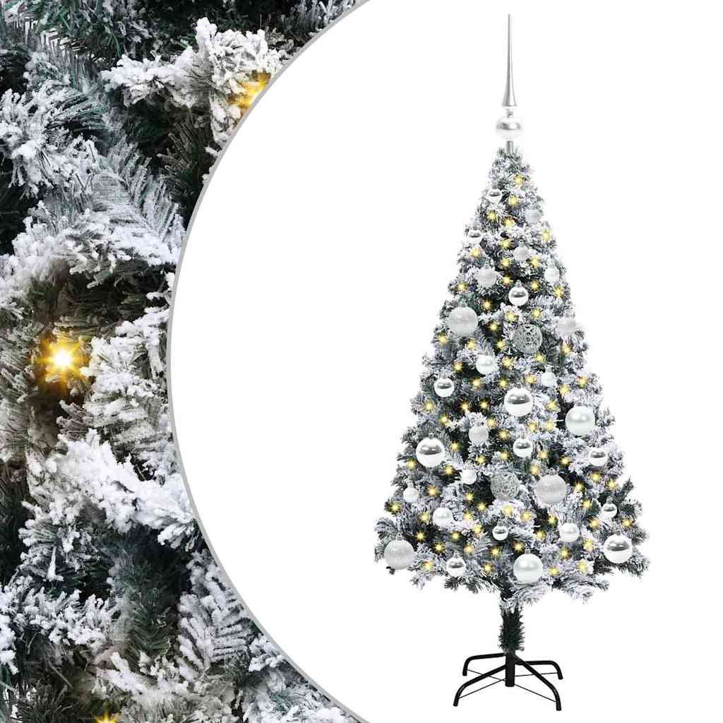 vidaXL Artificial Christmas Tree with 150 LEDs with Stand White 120 cm
