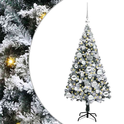 vidaXL Artificial Christmas Tree with 150 LEDs with Stand White 120 cm
