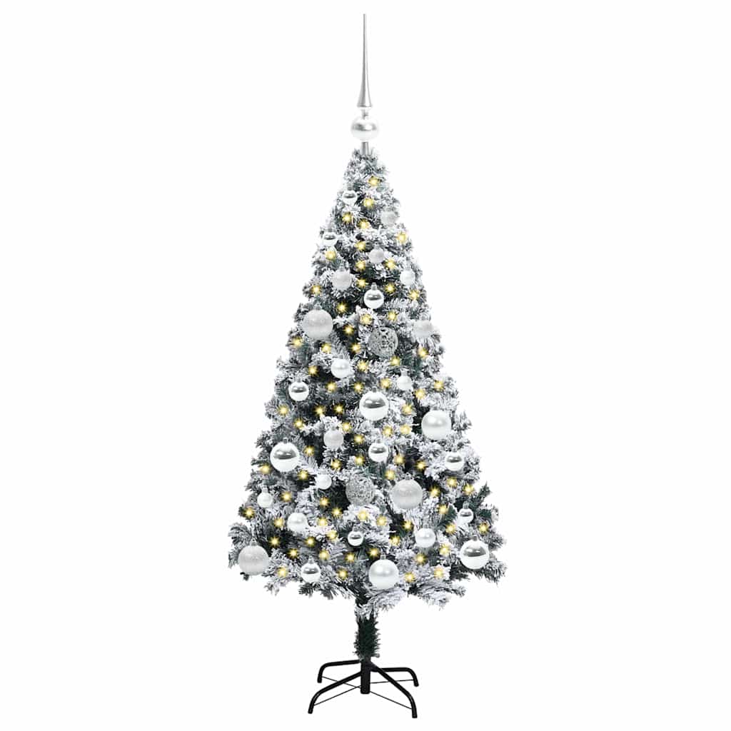 vidaXL Artificial Christmas Tree with 150 LEDs with Stand White 120 cm