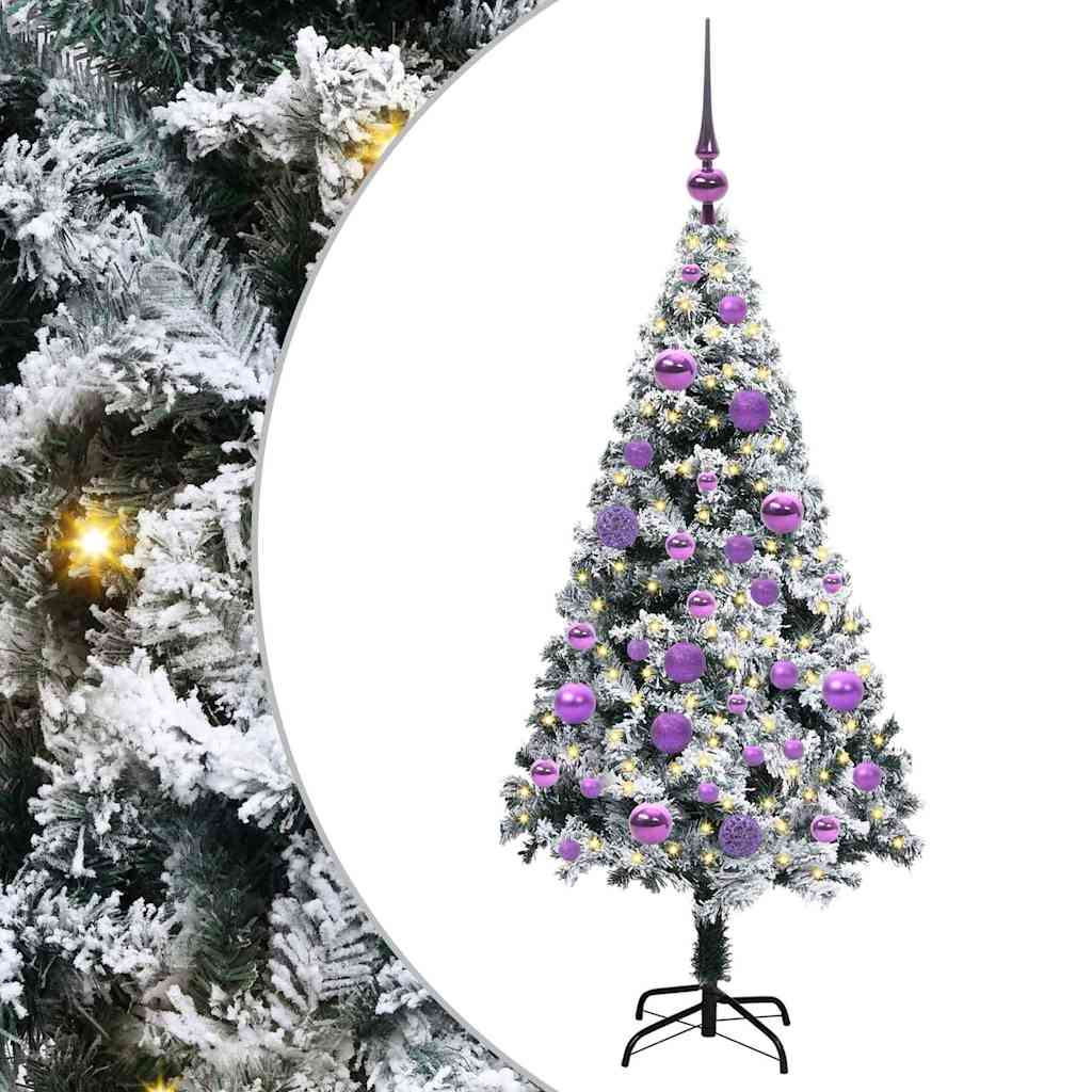 vidaXL Artificial Christmas Tree with 150 LEDs with Stand White 120 cm