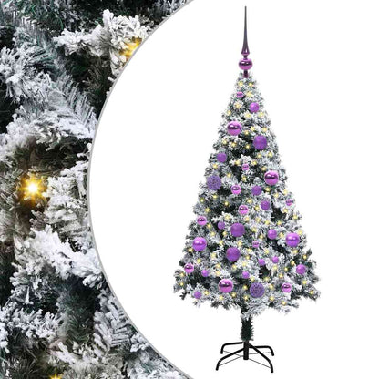 vidaXL Artificial Christmas Tree with 150 LEDs with Stand White 120 cm