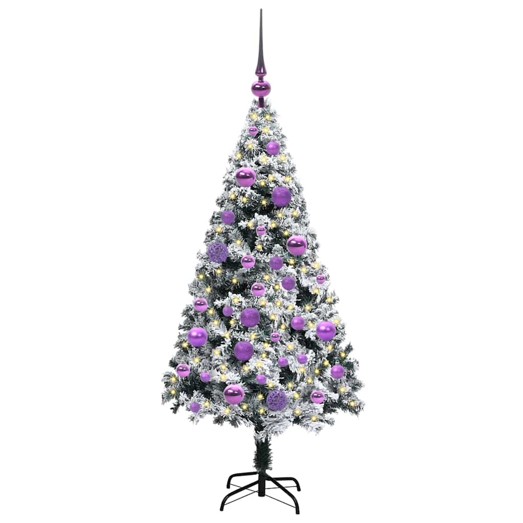 vidaXL Artificial Christmas Tree with 150 LEDs with Stand White 120 cm