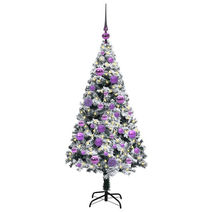 vidaXL Artificial Christmas Tree with 150 LEDs with Stand White 120 cm