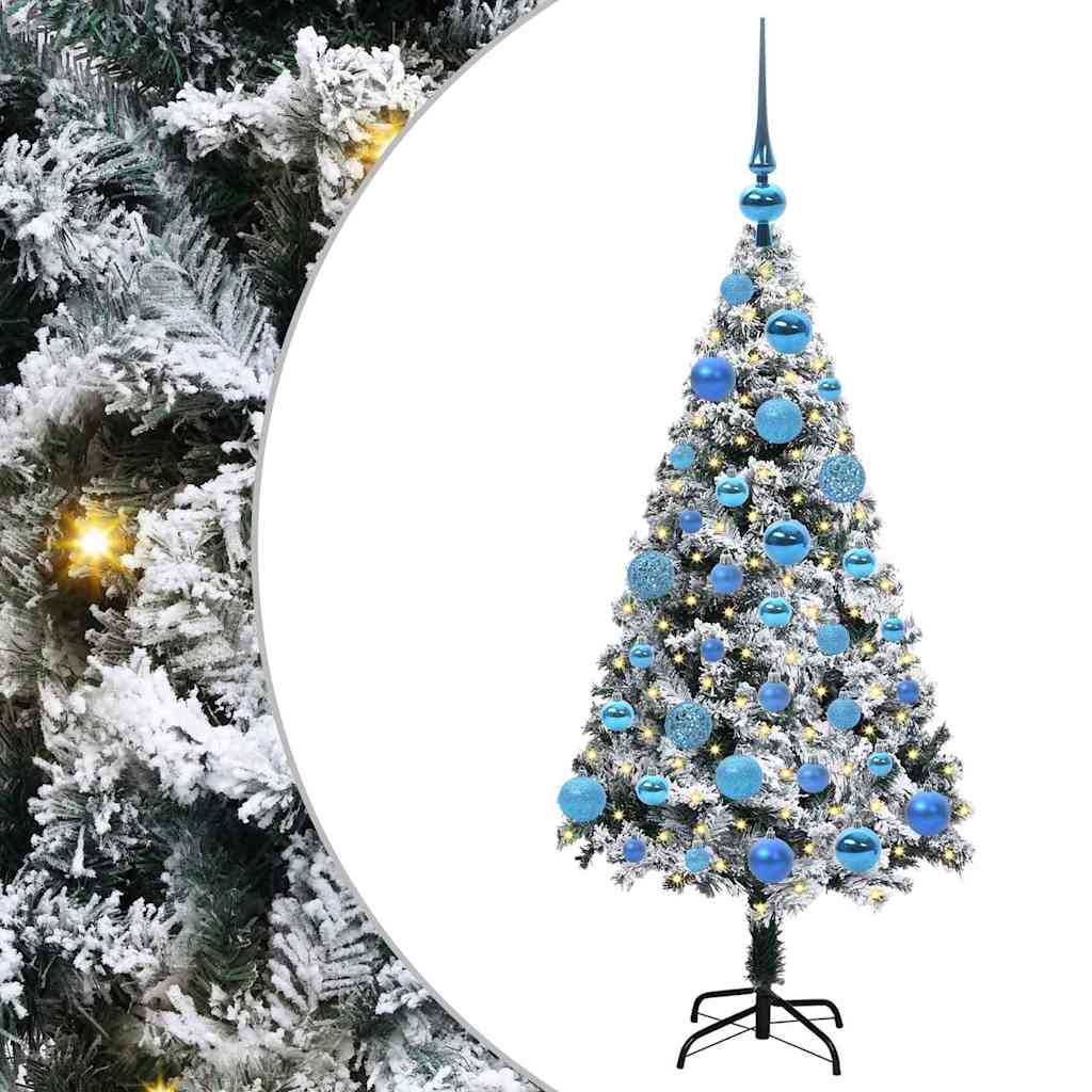 vidaXL Artificial Christmas Tree with 150 LEDs with Stand White 120 cm