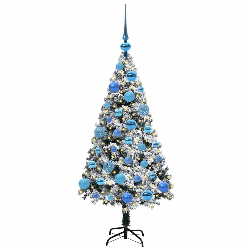 vidaXL Artificial Christmas Tree with 150 LEDs with Stand White 120 cm