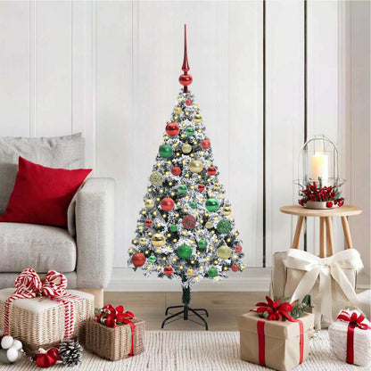vidaXL Artificial Christmas Tree with 150 LEDs with Stand White 120 cm