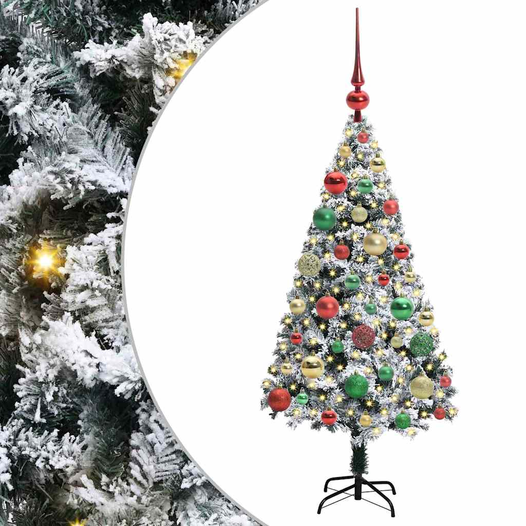 vidaXL Artificial Christmas Tree with 150 LEDs with Stand White 120 cm