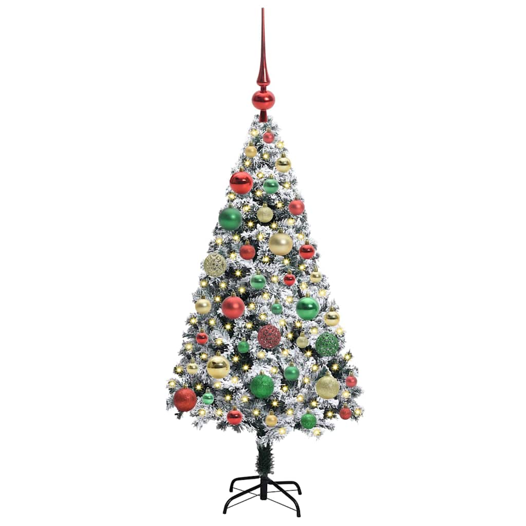 vidaXL Artificial Christmas Tree with 150 LEDs with Stand White 120 cm