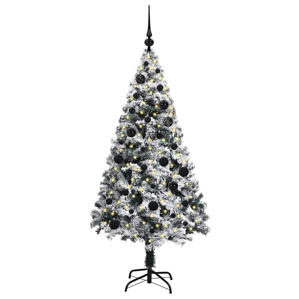 vidaXL Artificial Christmas Tree with 150 LEDs with Stand White 150 cm