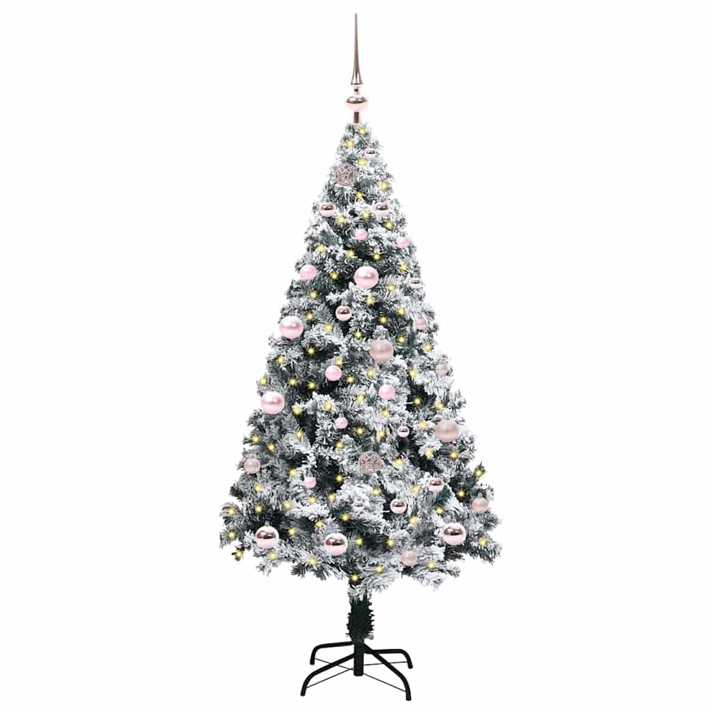 vidaXL Artificial Christmas Tree with 150 LEDs with Stand White 150 cm