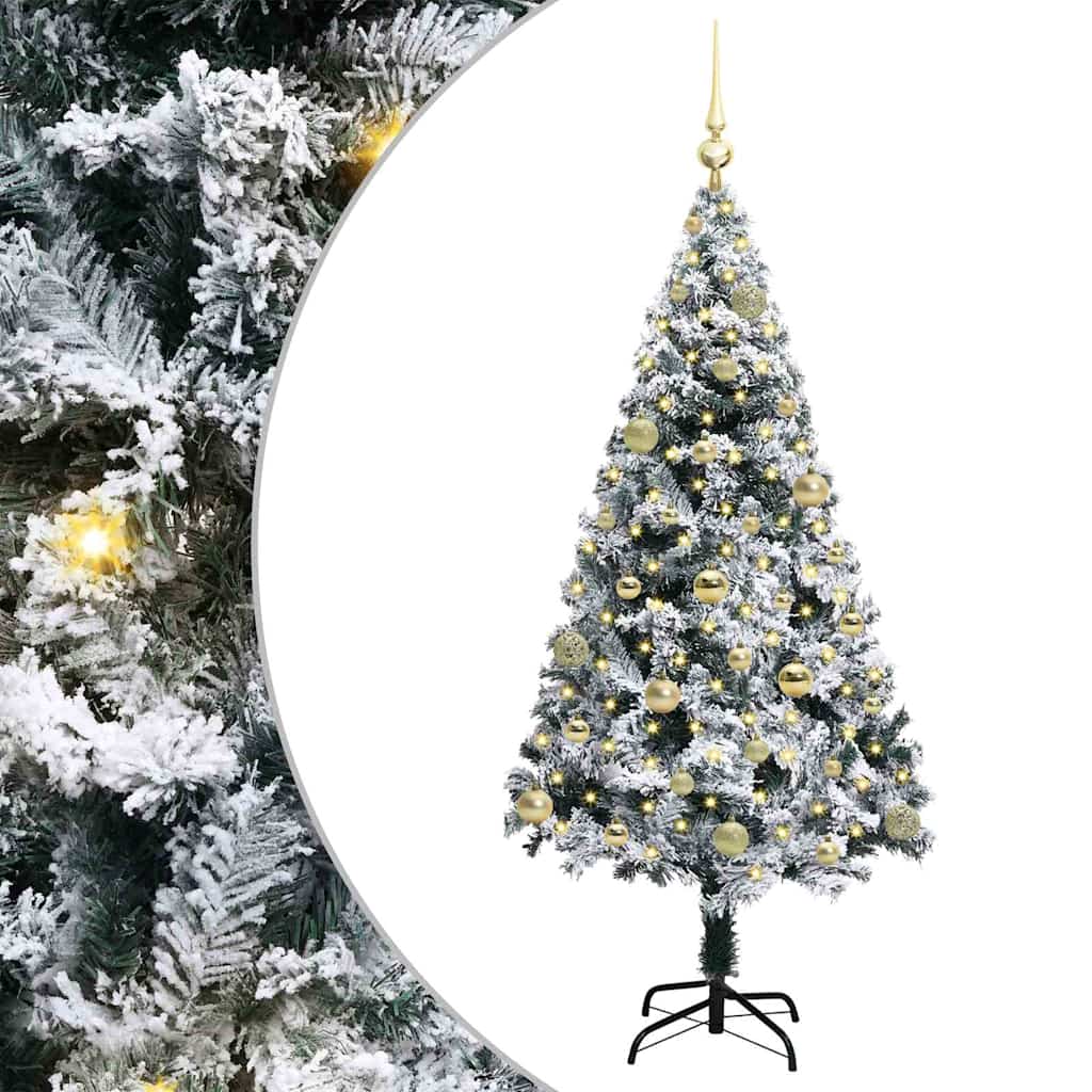 vidaXL Artificial Christmas Tree with 150 LEDs with Stand White 150 cm