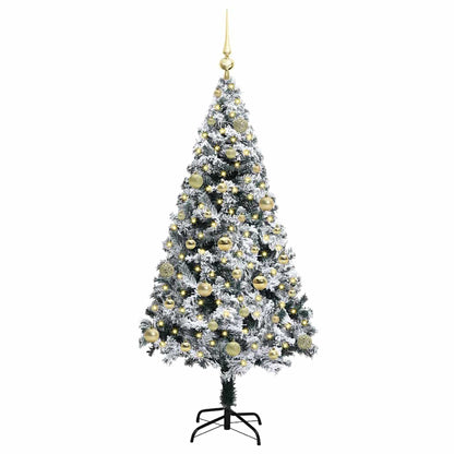 vidaXL Artificial Christmas Tree with 150 LEDs with Stand White 150 cm