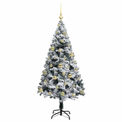 vidaXL Artificial Christmas Tree with 150 LEDs with Stand White 150 cm
