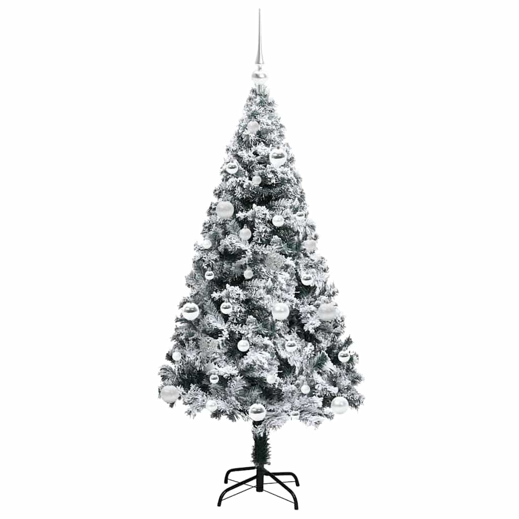 vidaXL Artificial Christmas Tree with 150 LEDs with Stand White 150 cm