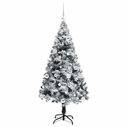vidaXL Artificial Christmas Tree with 150 LEDs with Stand White 150 cm